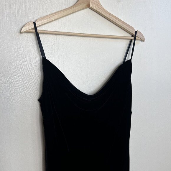 VTG Banana Republic Womens Black Velvet Slip Dress Size 10 Y2K 2002 Holiday Midi - Picture 3 of 15